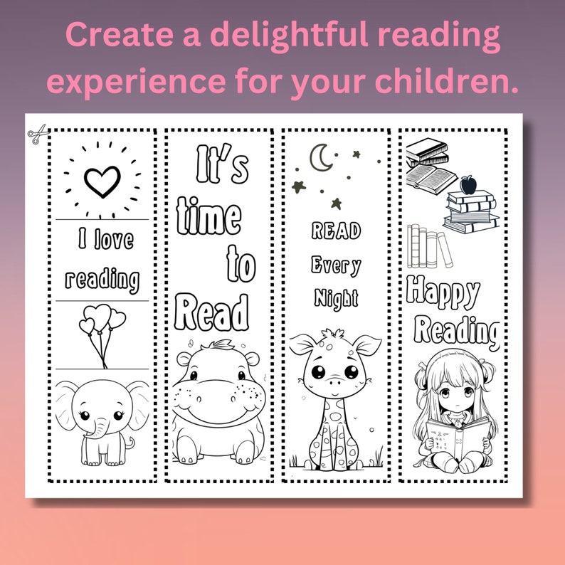 Printable Coloring Bookmarks: Summer Reading Activity (PDF) - Etsy