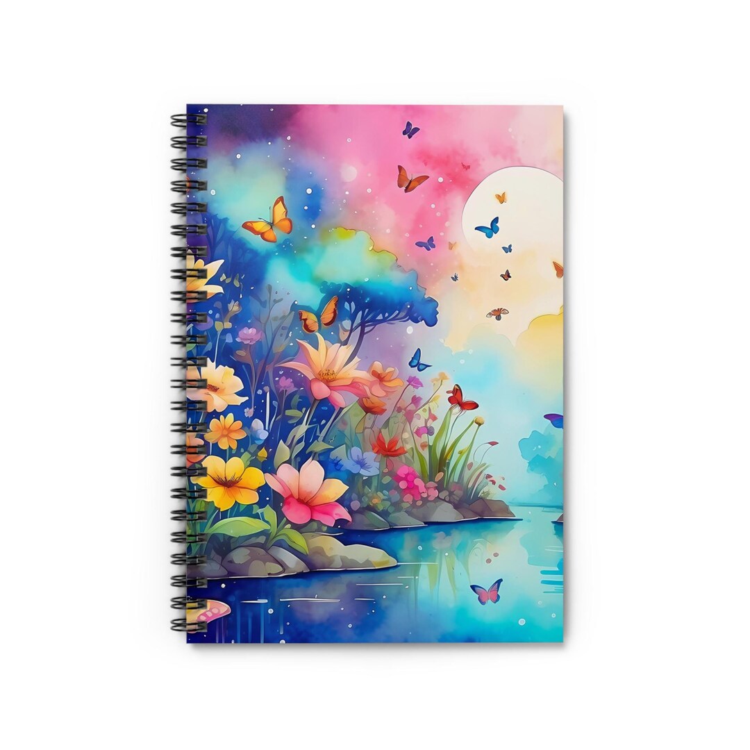 Floral Garden Notebook, Spiral Notebook, Ruled Lined Flower Journal - Etsy