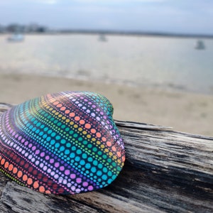 Hand Painted Rainbow Clam Shell