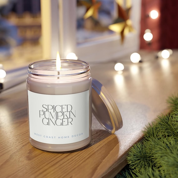 Bougie Parfumée Citrouille Spice - Grand Format - Brûle Environ 25h - Verre Avec Couvercle Liège - Cire Végétalienne - Parfait Automne