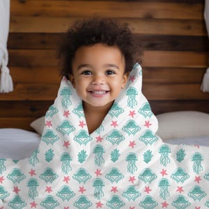 Coastal Baby Blanket Ocean Animal Baby Blanket Soft Fleece Newborn Blanket Beach Theme Nursery Gift for Baby Shower Boys Girls