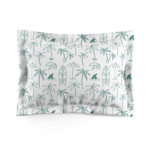 Coastal Microfiber Pillow Sham Day at the Beach for Duvet Cover