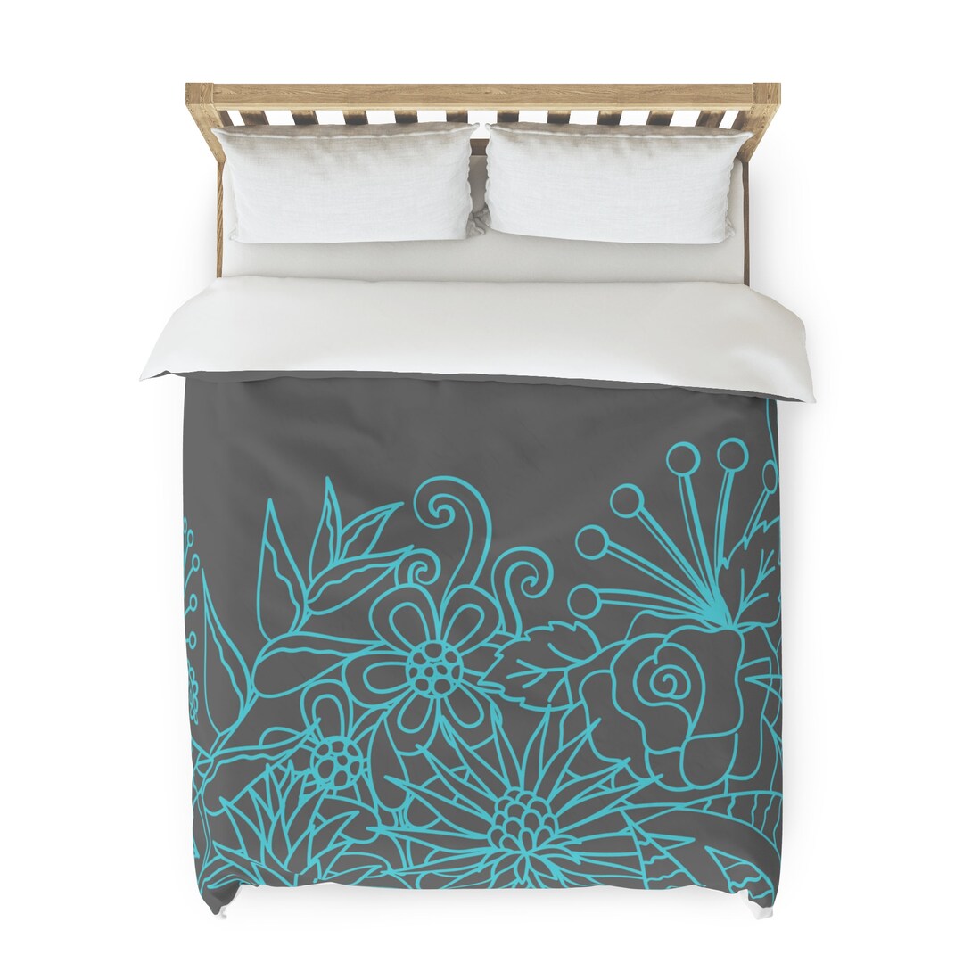 Blue and Gray Duvet Cover - Etsy
