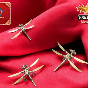 Puzzle libellula steampunk / Decorazione per la casa con insetti in ottone / Ornamento unico fatto a mano / Ottimo regalo per adolescenti e adulti / Pezzo divertente da creare