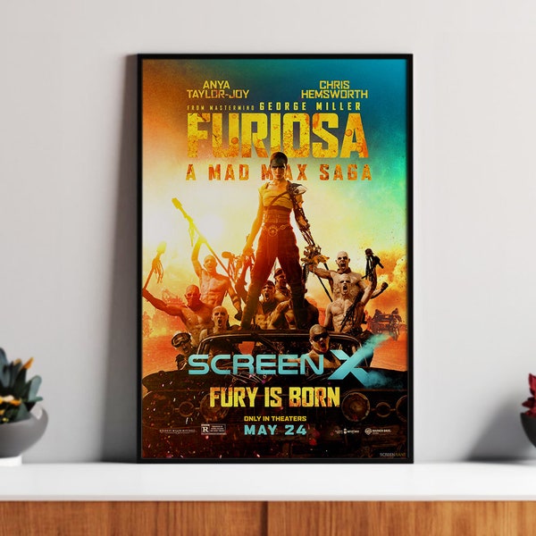 Une saga Mad Max, Furiosa, cadeau pour enfants, oeuvre d'art murale unique, affiche de film personnalisée, décoration de chambre, affiche personnalisée,