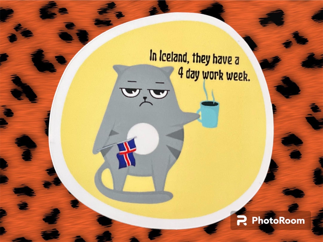 Working Cat Sticker - Etsy
