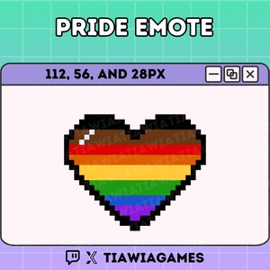 Pixel Gay Pride-emote för Twitch | Pride-emote | Pixel Heart-emote | Twitch Pixel-emote | Pride-hjärta | Channel Point
