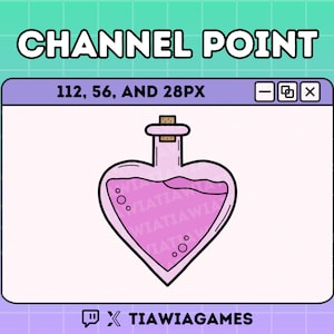 Heart Potion Bottle Channel Points Icon | Potion Channel Points | Twitch Emote | Witch Channel Points | Cute Potion Bottle Emote |