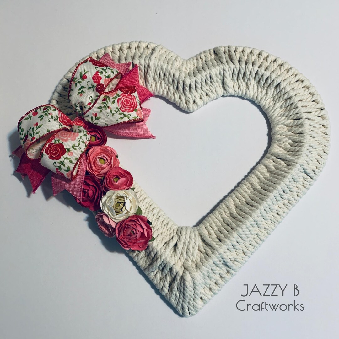 Cream Heart-shaped Rope Wreath - Etsy