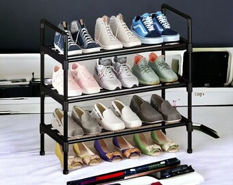 Multilayer Metal Shoe Rack - Space-Saving Shoe Organizer Cabinet for Home and Office, Perfect Housewarming Gift