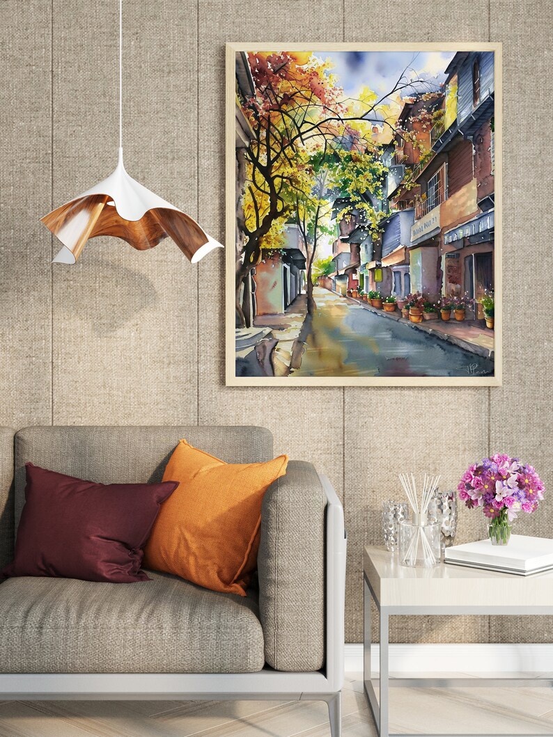 Charming City Street Masterpiece Poster Best Quality Art Print Etsy