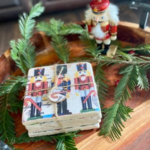 Christmas Nutcrackers Stone Drink Coasters - Set of 4