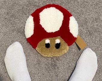 CUSTOM Mario Mushroom Hand Tufted Rug