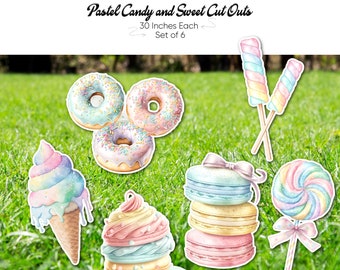 Candy Land Birthday Coroplast Props, Sweet One Decorations, Set of 6