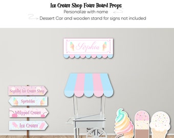 Personalized Ice Cream Birthday, Foam Board Photo Props
