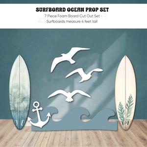 Surfboard/Beach Foam Board First Birthday Party Props, Beach Theme Birthday Decorations, Surfboard Birthday Foam Board Cut Outs