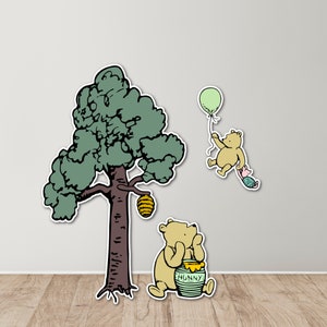 Classic Winnie The Pooh Baby Shower Cut Outs, Classic Pooh First Birthday Party Props, Winnie The Pooh  Bear and Tree Party Decorations