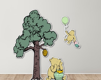 Classic Winnie the Pooh Cutouts, Baby Shower Party Props