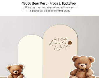 Teddy Bear Baby Shower Foam Board Arches and Cutouts Party Prop Set