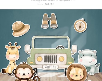 Safari Animals Birthday Party Props, Photo Booth Cutouts