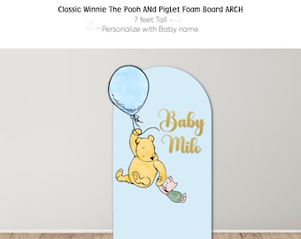 Winnie The Pooh Baby Shower Backdrop, Classic Pooh and Piglet Foam Board Arch