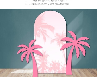 Foam Board Palm Tree Party Arch and Standees, Tropical Theme