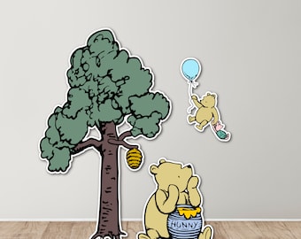 Winnie the Pooh Party Cutouts, Classic Pooh Bear, Tree Props