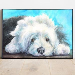 Old English Sheepdog, Old English Sheepdog print, Old English Sheepdog gifts, Old English Sheepdog watercolor, Old English Sheepdog art