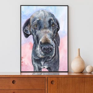 Grey Great Dane, Great Dane print, Great Dane gifts, Great Dane decor, Great Dane watercolor, Great Dane gift, Great Dane art