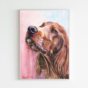 Irish Setter, Irish Setter print, Setter gifts, Setter decor, Irish Setter watercolor, Setter gift, Setter art, Setter puppy, Painting print