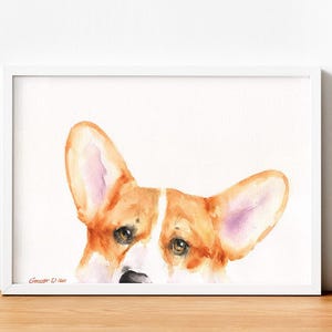 Watercolor Corgi Art Print: Pembroke Welsh Corgi Painting