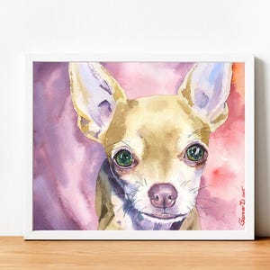 Chihuahua Watercolor Print: Puppy Dog Art