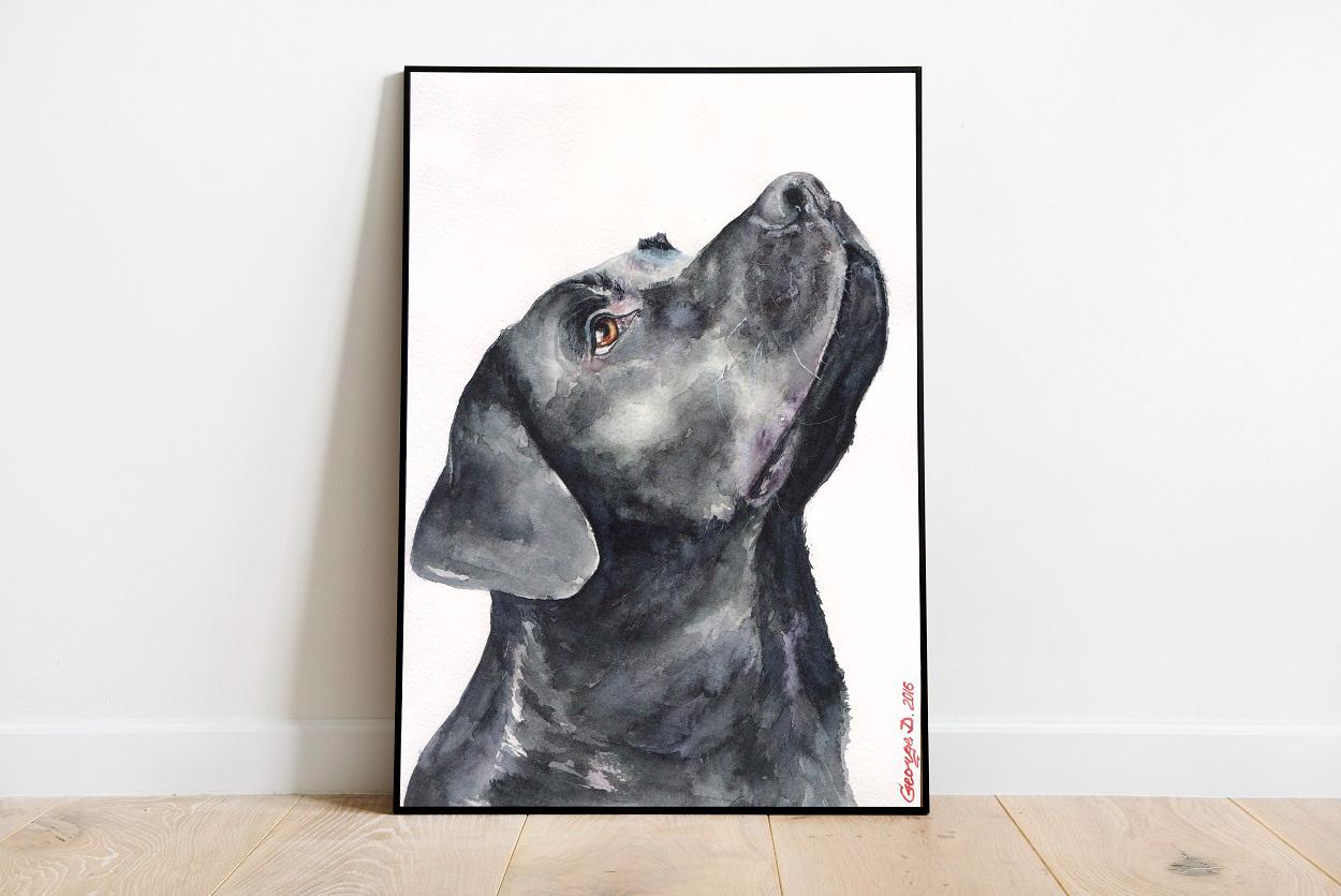 Labrador retriever print, Labrador Retriever gifts, Retriever decor, Labrador Retriever watercolor, Lab painting, Lab art, Black Lab