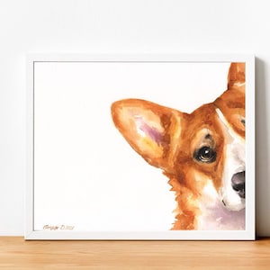 Watercolor Corgi Art Print: Pembroke Welsh Corgi Painting