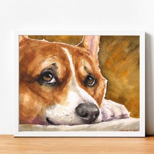 Watercolor Corgi Print: Pembroke Welsh Corgi Art