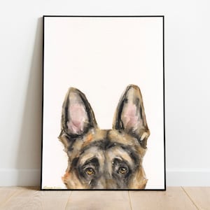 German Shepherd Watercolor Print: Signed Dog Art by George Dyachenko