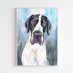 Great Dane, Great Dane print, Great Dane gifts, Great Dane decor, Great Dane watercolor, Great Dane gift, Great Dane art
