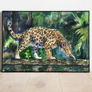 Watercolor Leopard Print: Jungle Cat Wall Art