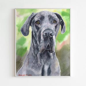 Grey Great Dane, Great Dane print, Great Dane gifts, Great Dane decor, Great Dane watercolor, Great Dane gift, Great Dane art