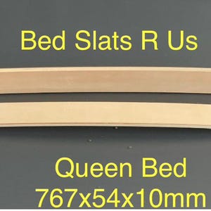 767mm - Qty 2 Queen Bed Premium Quality Beech Wood Slats Replacement Curved Sprung
