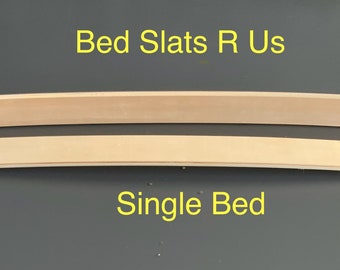 2 x Bed Slat Wood Single Replacement Curved Sprung Top Quality