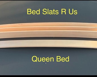 4 x Bed Slat Wood Queen Replacement Curved Sprung Top Quality