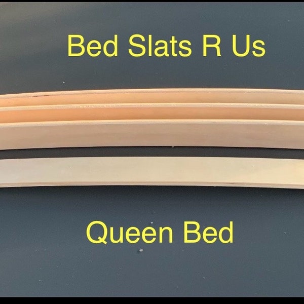 4 x Bed Slat Wood Queen Replacement Curved Sprung Top Quality