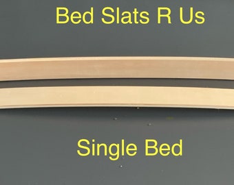 2 x Bed Slat Wood  Single Replacement Curved Sprung Top Quality