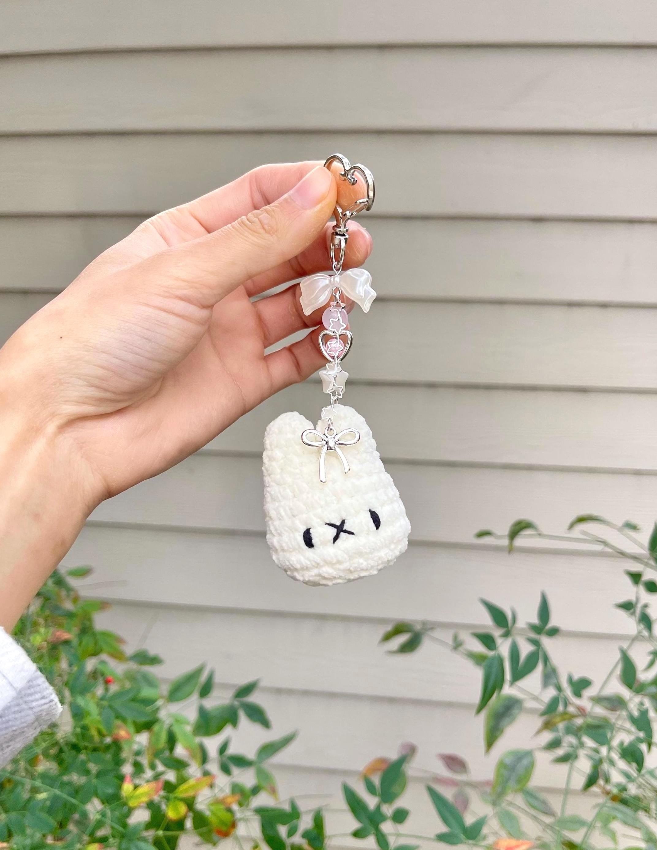 Cute Bunny Bag Charm, Mify Miffie Phone Charm, Kawaii White Bunny