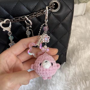 Crochet Seal Plush Keychain: Y2K Beaded Bag Charm - Etsy