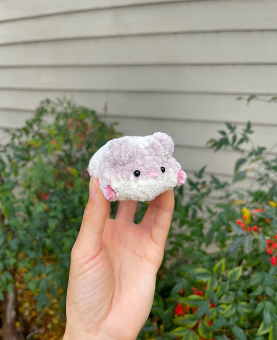 Lazy Hamster Plushie, Crochet Chubby Hamster, Kawaii Crochet Plushies Cute, Flat Sleepy Hammie Plushy, Stuffed Animal Hamster, Handmade Gift