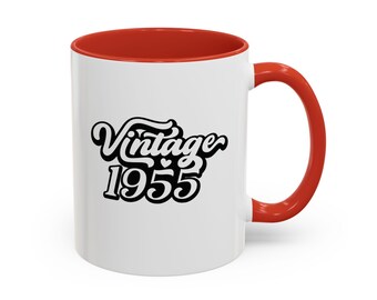 Vintage 1955 Accent Coffee Mug - Perfect Gift for Retro Lovers, Birthday  Celebrations, Cool Home Decor, Unique Kitchenware, Holiday Gift