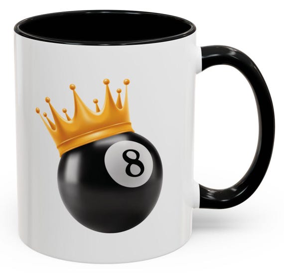 Crowned 8-ball Coffee Mug, Stylish Gamer Gift, Pool Player Tea Cup, Unique Coffee  Cup, Birthday Present for Him - Etsy