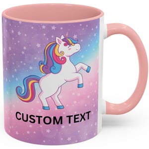 Personalized Unicorn Coffee Mug 11oz, Magical Gift for Kids, Cute Unicorn Mug, Custom Text Mug, Fantasy Drinkware for Unicorn Lovers